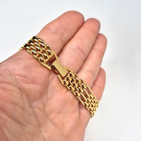 Napier Signed Designer Vintage Gold Plated Panther Link Necklace RARE 1980s - Picture 8 of 8